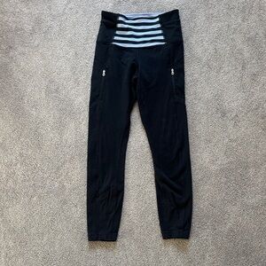 Lululemon Athletica Black Leggings with Stripes